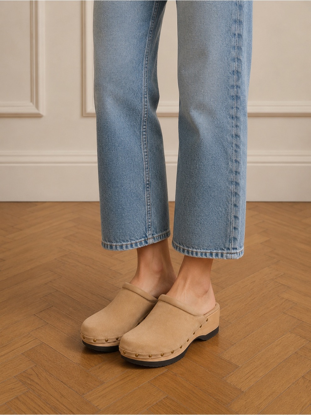 M. Gemi | The Greta Tan Leather Clog Mules | 7.5
